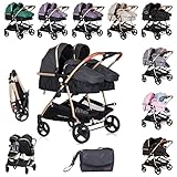 Chipolino Geschwisterkinderwagen Duo Smart klappbar umbaubar verstellbar Fußsack,...