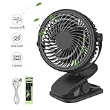 QHUI Tragbarer Mini-Ventilator für den Schreibtisch, persönlicher...