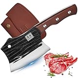 ENOKING Hackmesser, 14.5cm Küchenbeil,Full Tang schweres Hackbeil,Fleischerbeil...