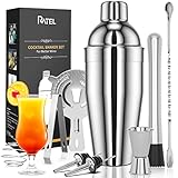 RATEL Cocktail Shaker Set, 9 Stück Edelstahl Cocktail Set, Professional...
