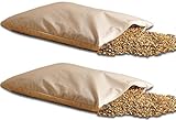 Natur Doppelpackung Bio Dinkelkissen 40 * 80cm mit Reißverschluss - staubdichte Baumwoll...