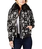 Michael Kors Damen Winter bestickte Bomberjacke - Schwarz - X-Klein