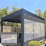 Graue transparente Planen-Seitenwände, PVC-Kunststoffabdeckung für Pergola mit...