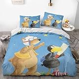 Niedliches Bettwäsche-Set mit kleinen Krähen Daunen, superweich, für Kinder, Jungen,...