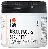 Marabu 11400075843 - Transparenter Lack und Kleber für Serviettentechnik, matt, 500 ml...