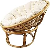 Dekoleidenschaft Papasan-Sessel aus Rattan, braun, inkl. Kissen aus Baumwolle,...