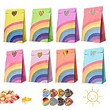 Gintan Regenbogen Geschenktüten,40 Stück Partytüten Papiertüten...