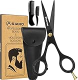 ASIPRO Bartschere Männer 5'/12.7cm Komplettes Bartpflege Set Inkl. Bartkamm,...