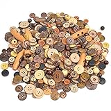 Youery 600 Stück Knöpfe aus Kokosholz, DIY, Shell-Lines Knöpfe, 2/4 Löcher, zum Nähen...