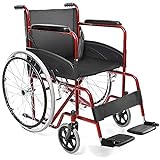 AIESI® Rollstuhl faltbar leichter selbstfahrender für ältere und behinderte...
