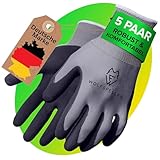 WOLFSFELLER Premium Arbeitshandschuhe Herren Gr 9 | 5 Paar Robuste & Komfortable...
