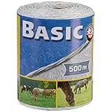 Kerbl 441598 BASIC Weidezaunlitze, Weiß, 3 Leiter, 500m Länge