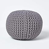 Homescapes Pouf Strickpouf rundes Bodenkissen, Sitzpouf 35 x 40 cm, gepolsterter...