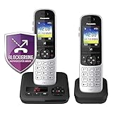 Panasonic KX-TGH722GS Schnurlostelefon Duo mit Anrufbeantworter (DECT Telefon,...
