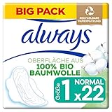 Always Ultra Binden Damen Gr. 1, Normal (22 Damenbinden mit Flügeln) Big Pack, Organic...