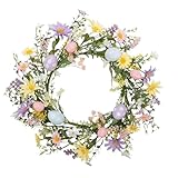 Osterkränze für Haustür, bunter Eierfederkranz, künstliche Blume, Osterkranz,...