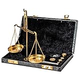 aubaho Waage Feinwaage Goldwaage im Etui Messing Apothekerwaage Antik-Stil 19cm Deko