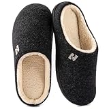 RockDove Herren Hausschuhe mit Sherpa-Futter und Memory-Schaum, 44/45 EU, Schwarz