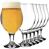 KIAPPO Pokal Tulpenform Biergläser Set 570 ml - 6 Stk. Wassergläser Bierglaeser Bierglas...