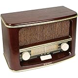 Roadstar HRA-1500N Nostalgie-Radio mit Echtholz-Gehäuse (UKW und MW Tuner, 12 Watt...