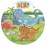 Dekora - 145093 Dinosaurier Tortenaufleger aus Esspapier|aus Reispapier| - 20 cm