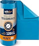 Müllbeutel 120l extra stark 80μ 25 Stück 110cm x 70cm - 1 Rolle tropfsichere...