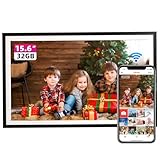 FRAMEO Digitaler Bilderrahmen 15,6 Zoll FHD Touchscreen Elektronischer Bilderrahmen Groß...