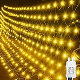 OBOVO LED Lichterkette Netz 3*2M, 200 LED Weihnachtsbeleuchtung Lichternetz mit...