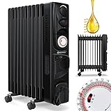 KESSER® Ölradiator Elektrische Heizung mit 11 Rippen 2500W + Lüfter Öl Radiator...