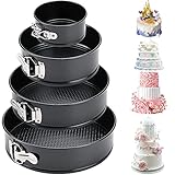 Amzeeniu Springform, Set mit 4 Stück, 12/18/22/26 cm, Profi-Kuchenform, rund, und...
