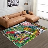 Fjhaeuo Knüpfteppich zum Selber Knüpfen 3D Teppich 55 x 75 cm Knüpfen Set Erwachsene...