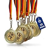 pokal-fabrik.de - Fußball-Medaillen 10er Set Metall - Fussballmedaille golden zum...