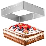 Forbabe Rechteckige Backform, 8cm Hohe Edelstahl Backrahmen Eckig Wiederverwendbar...