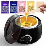 Wachswärmer Waxing Set Wachs Haarentfernung zuhause: Wax Maschine 4 Packungen wachsperlen...