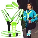 LuTuo LED Warnweste Fahrrad, 360° Reflektorweste mit Hoher Sichtbarkeit,...