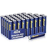 BONAI Longlife Alkaline Batterien AAA (40 Stück) 1,5V Micro LR03...