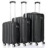 LEADZM Kofferset 3 Teilig, Hartschale Reisekoffer mit 4 Rollen und TSA...
