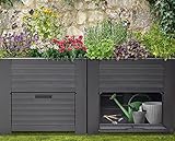 XXL Maxi Hochbeet Garten Schrank mit extra Staufächern für Gartenutensilien Frühbeet...