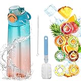 Biuteehvrt Trinkflasche, 900 Ml/1000ML Wasserflasche Mit 7 Geschmacksrichtungen Air...