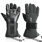 devembr Skihandschuhe mit Handgelenkschützern, Warme Snowboardhandschuhe für...