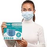 Health2b Medizinische Masken Mundschutz OP Masken [50 Stück] Typ IIR CE...