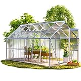 Gardebruk® Gewächshaus Aluminium 7,2m² 380x190cm inkl. 4 Dachfenster Tomatenhaus...