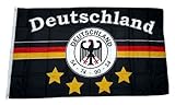 Fahne/Flagge Deutschland Fußball 4 Sterne Fan 90 x 150 cm