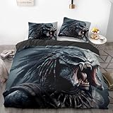 Horrorfilm-Bettwäsche-Set, 3D-Druck, leicht, 3-teilig, superweich, Schlafzimmerdekoration...