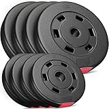 Hop-Sport 30kg Kunststoff Hantelscheiben Sets 30 mm Gewichte Auswahl: 2x5kg+2x10kg /...