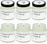 6 Stück Citronella Kerze Outdoor, 200Std Citronella Kerzen Natürliche Sojawachs...