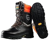 WOODSafe Schnittschutzstiefel Klasse 1 S3 schwarz/orange, Forststiefel, KWF - geprüft,...