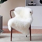 HEQUN Faux Lammfell Schaffell Teppich Kunstfell Dekofell Lammfellimitat Teppich Longhair...