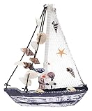 Große Muscheln Seestern DIY Handwerk Dekorative Ornamente Holz Segelboot Vintage...