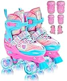 Rollschuhe Kinder Verstellbar Mädchen Rollerskates, Größe 26-37 Mit 6er Kinder...